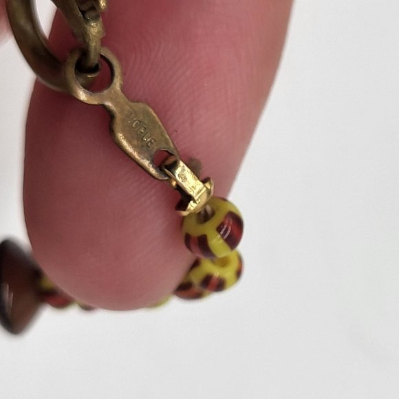 VTG Signed VOGUE African Mask Painted Beaded Pendant Necklace RARE - Picture 7 of 11